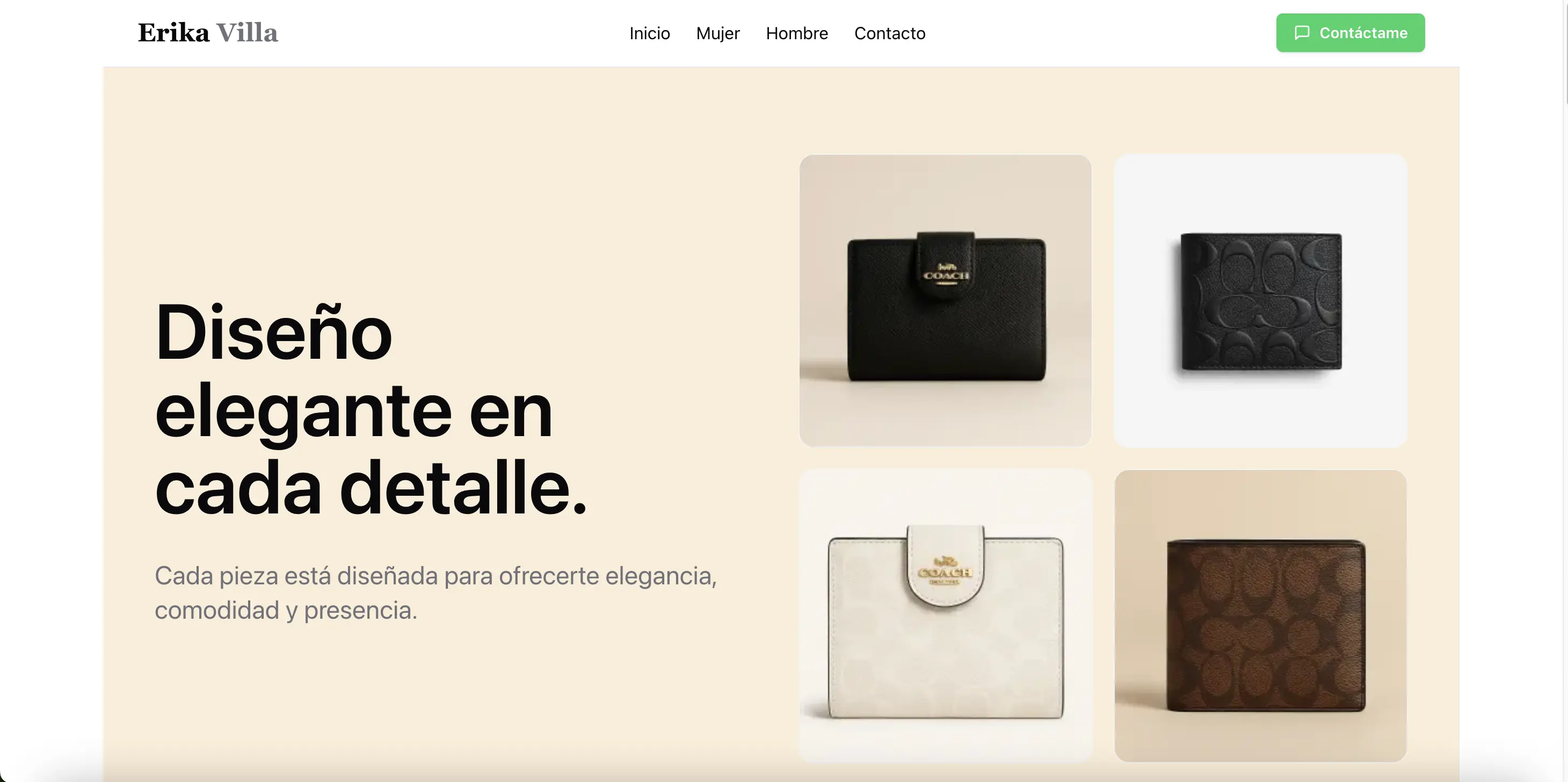 Carteras Landing Page